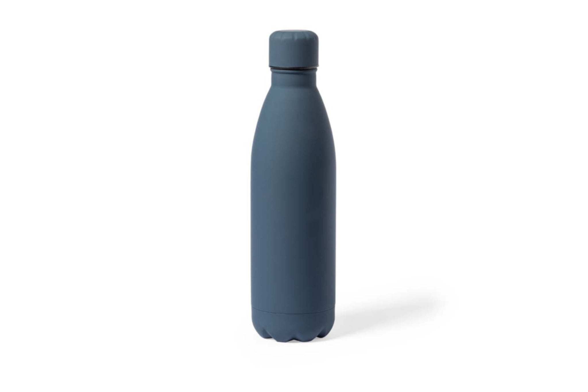 Metalen drinkfles, onbreekbare waterfles, aluminium drinkfles, hydratatiefles, fles van RVS, roesvrijstalen watercontainer met water quotes, kleur blauw.