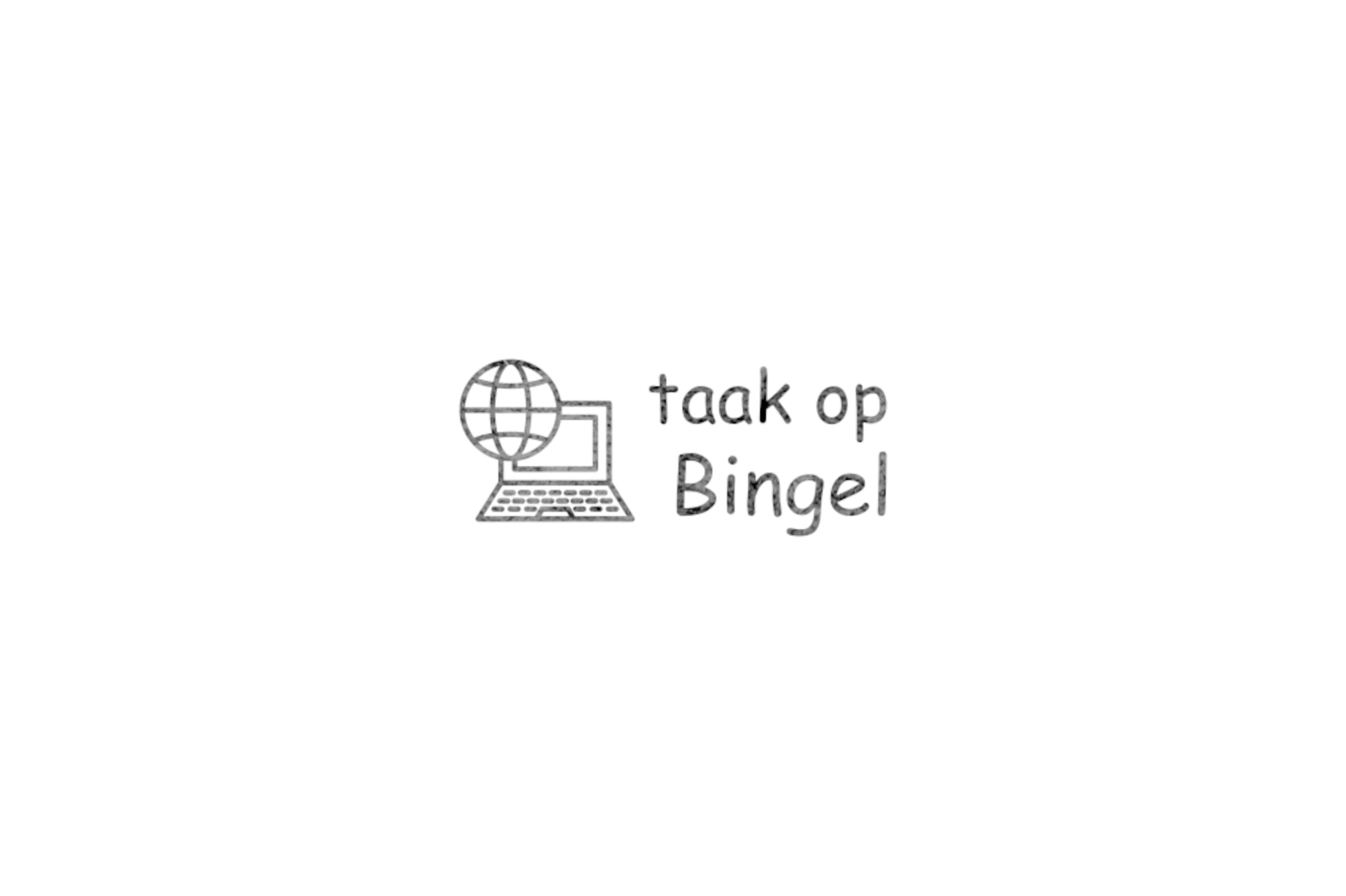Houten leerkracht stempel met tekst 'taak op Bingel'