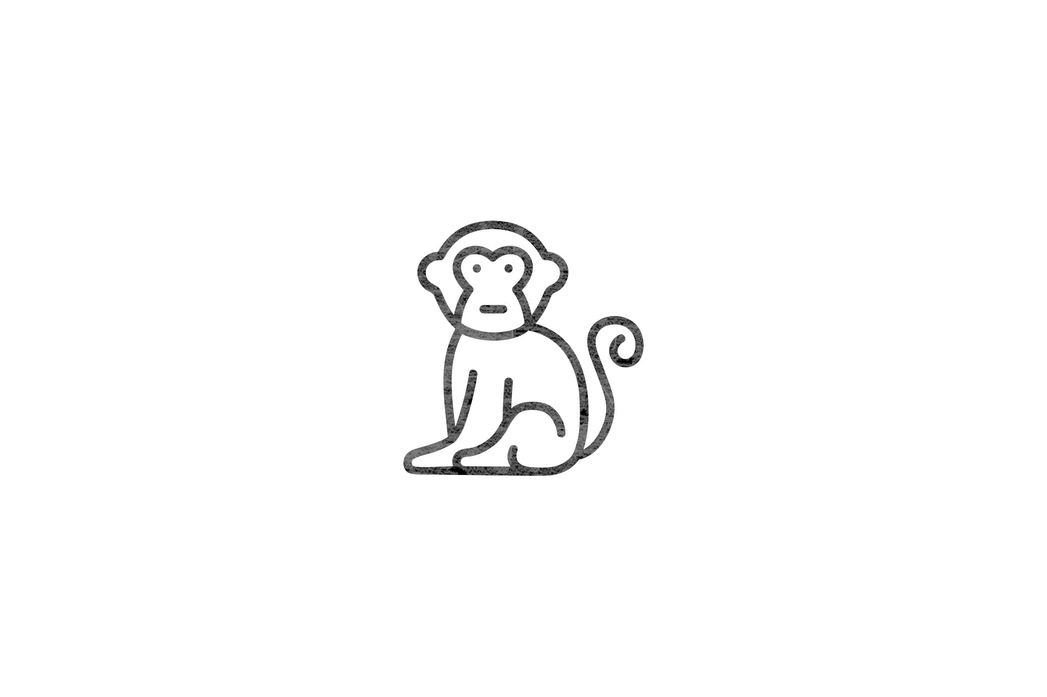 Houten ecologische symbool stempel met symbool van een aap
