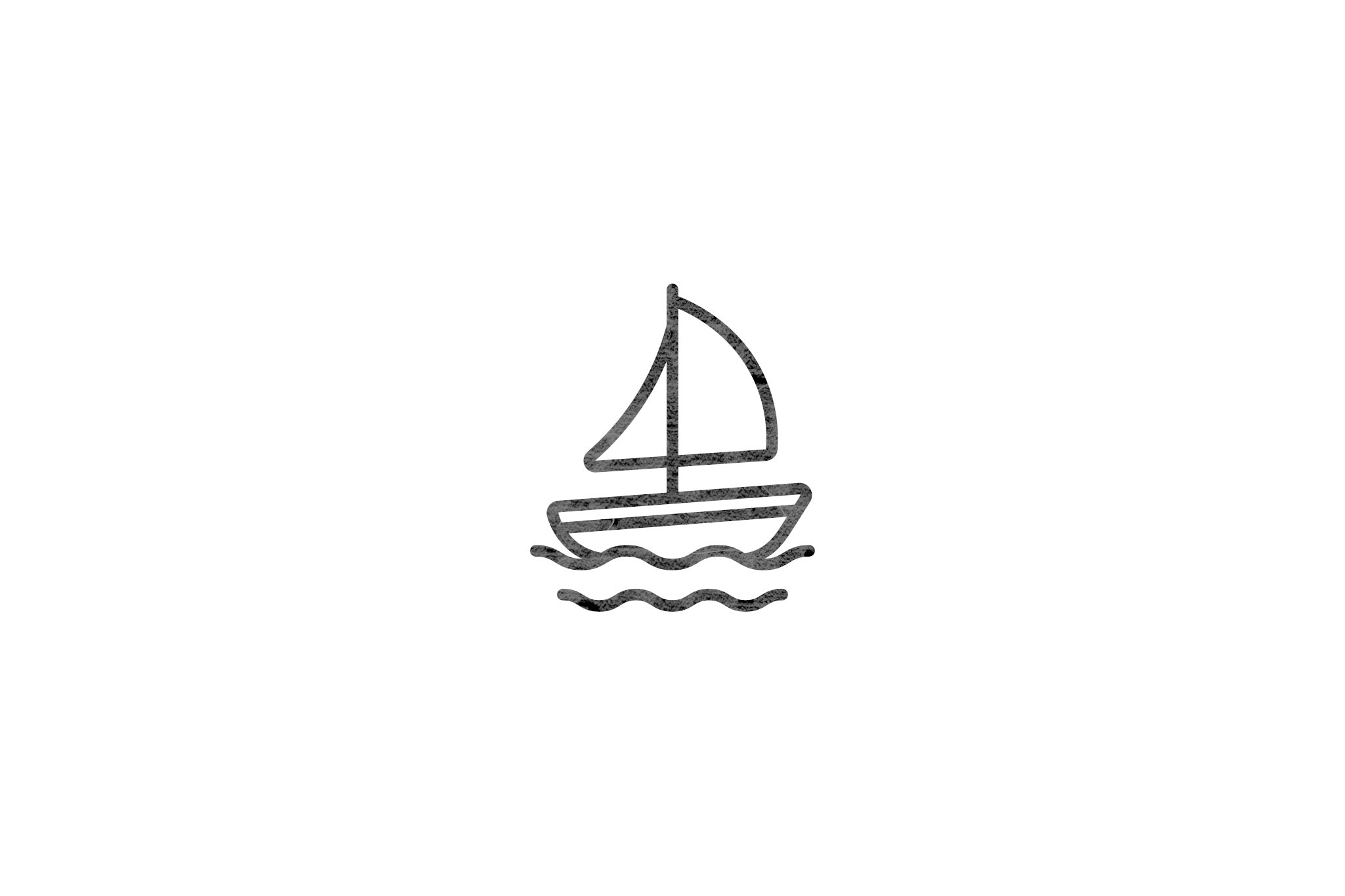 Houten ecologische symbool stempel met symbool van een boot