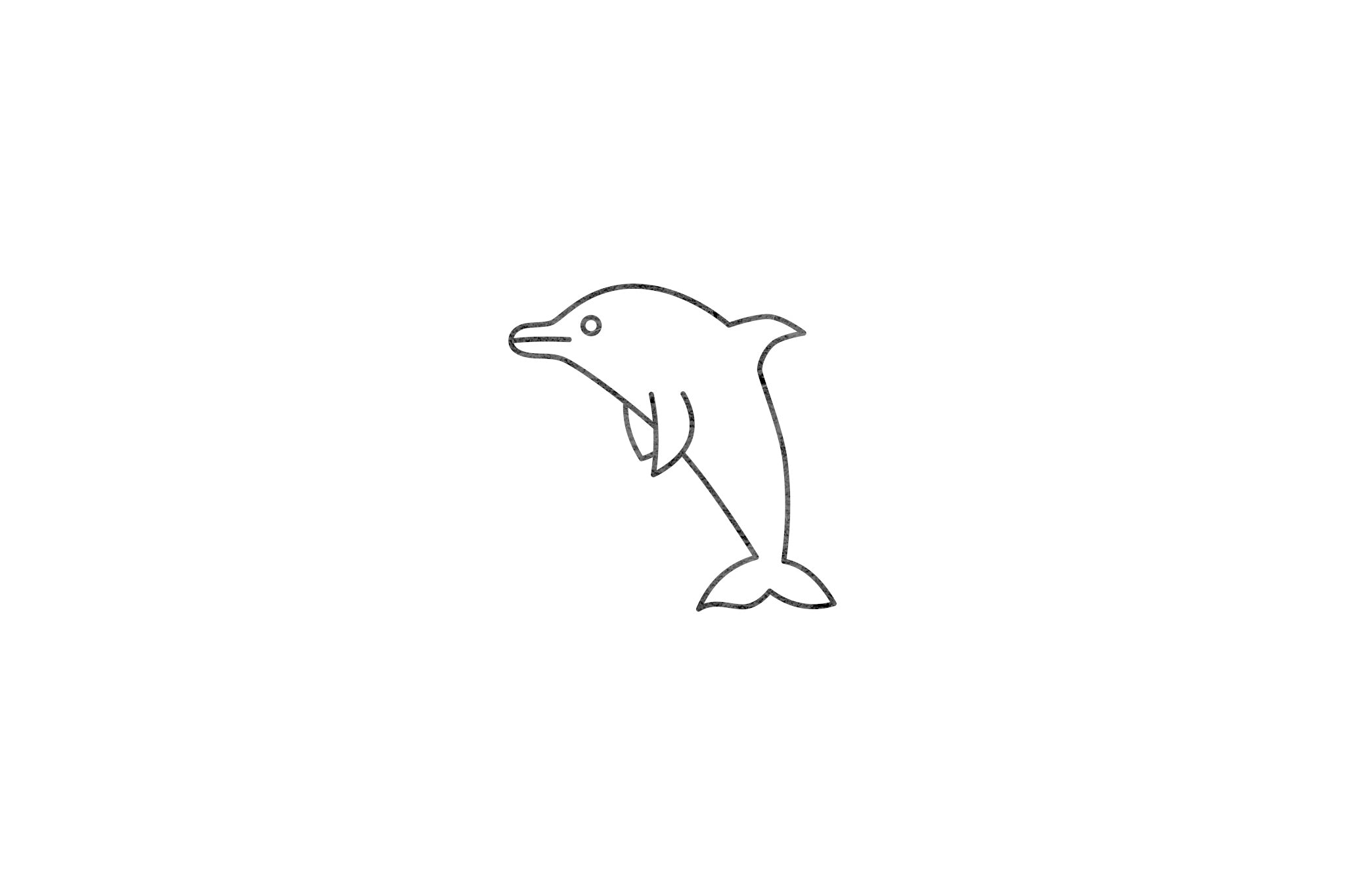 Houten ecologische symbool stempel met symbool van een dolfijn