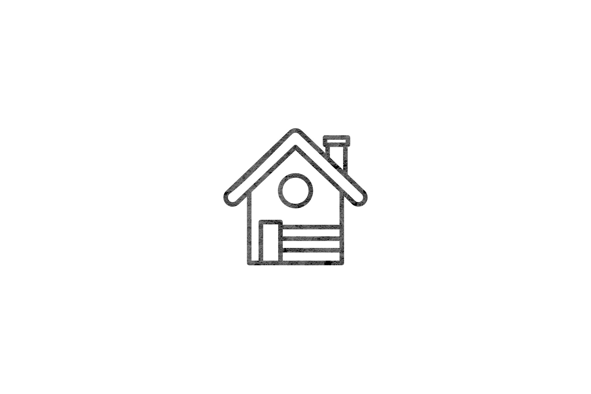 Houten ecologische symbool stempel met symbool van een huis