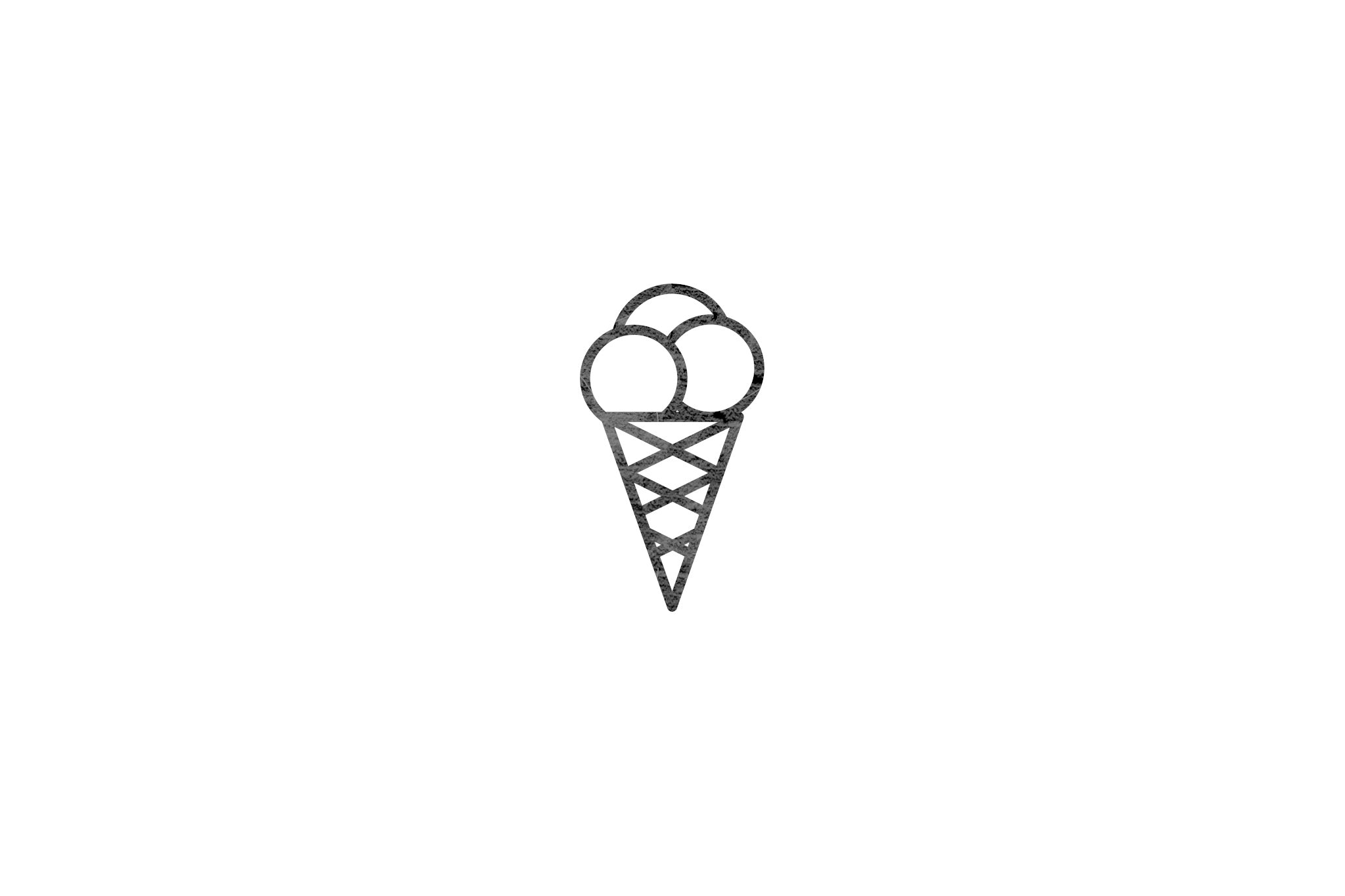 Houten ecologische symbool stempel met symbool van een ijsje