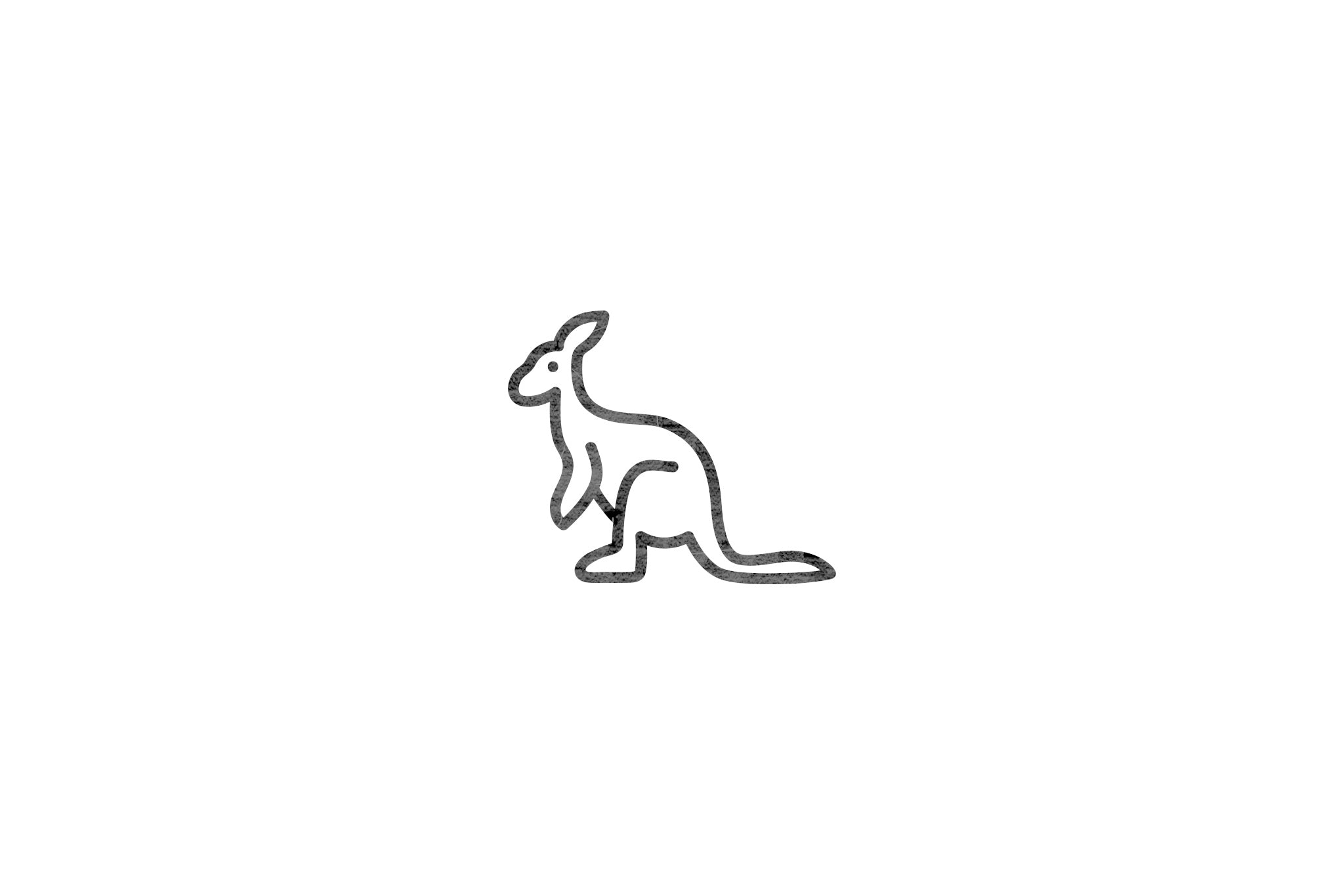 Houten ecologische symbool stempel met symbool van een kangoeroe