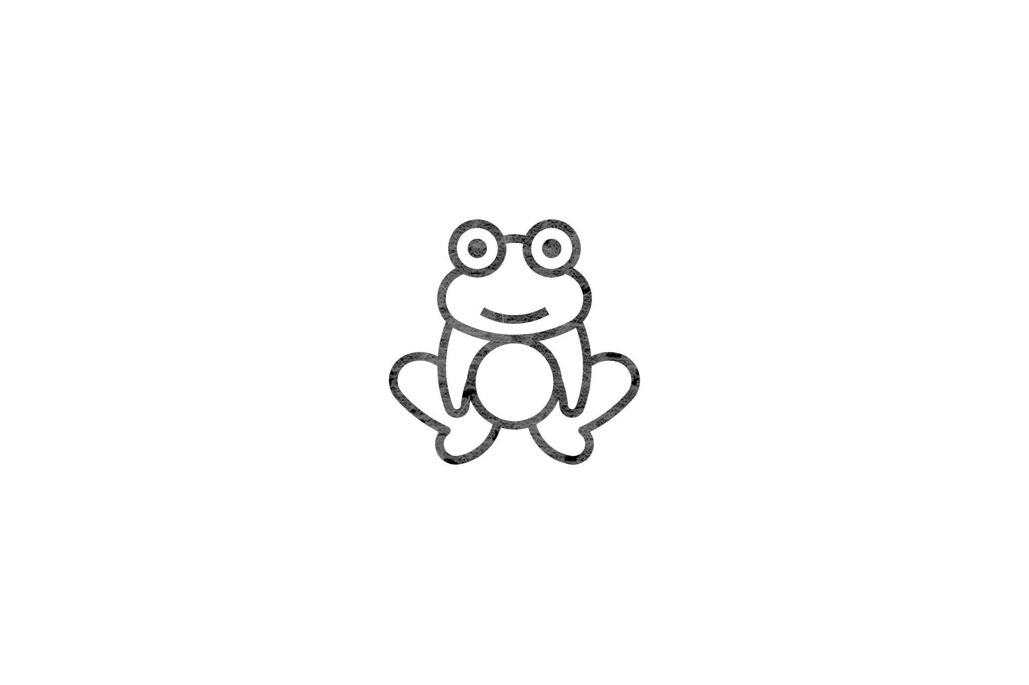 Houten ecologische symbool stempel met symbool van een kikker
