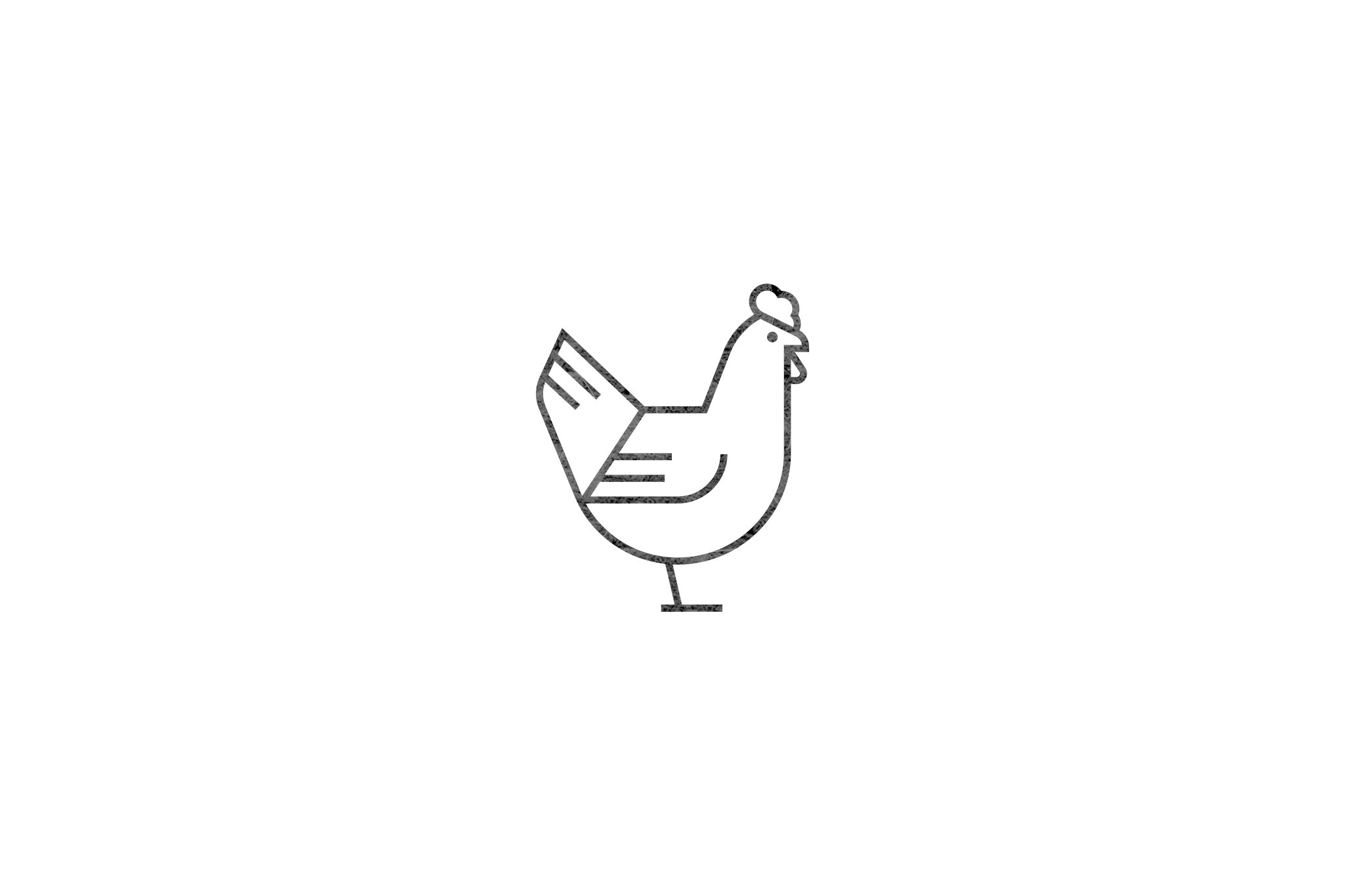 Houten ecologische symbool stempel met symbool van een kip