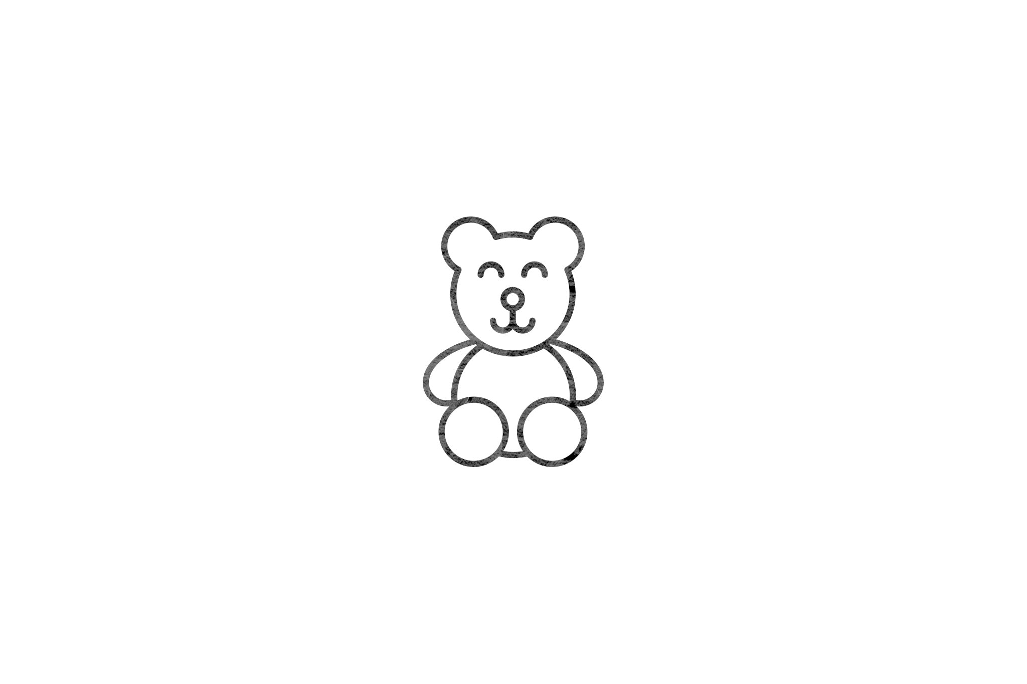 Houten ecologische symbool stempel met symbool van een knuffelbeer