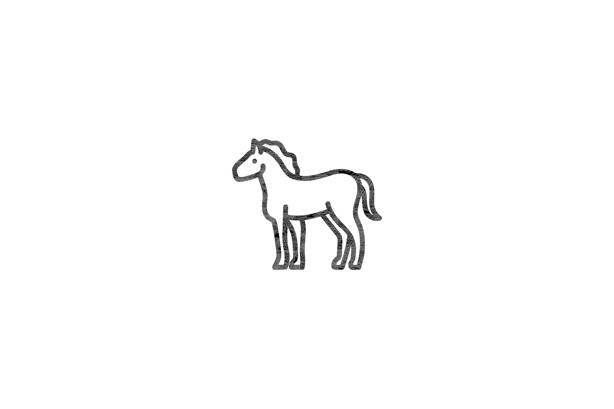 Houten ecologische symbool stempel met symbool van een paard