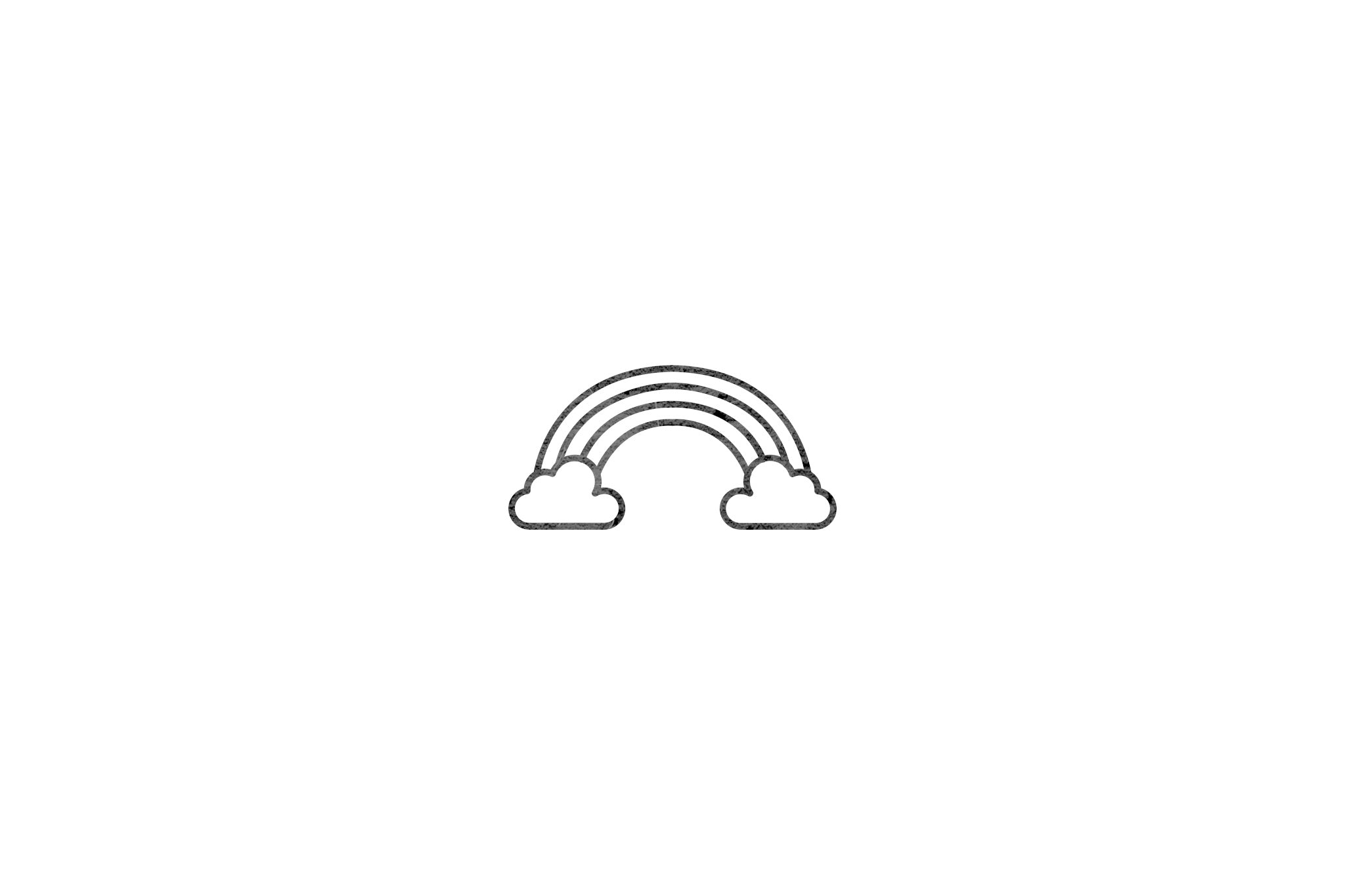 Houten ecologische symbool stempel met symbool van een regenboog