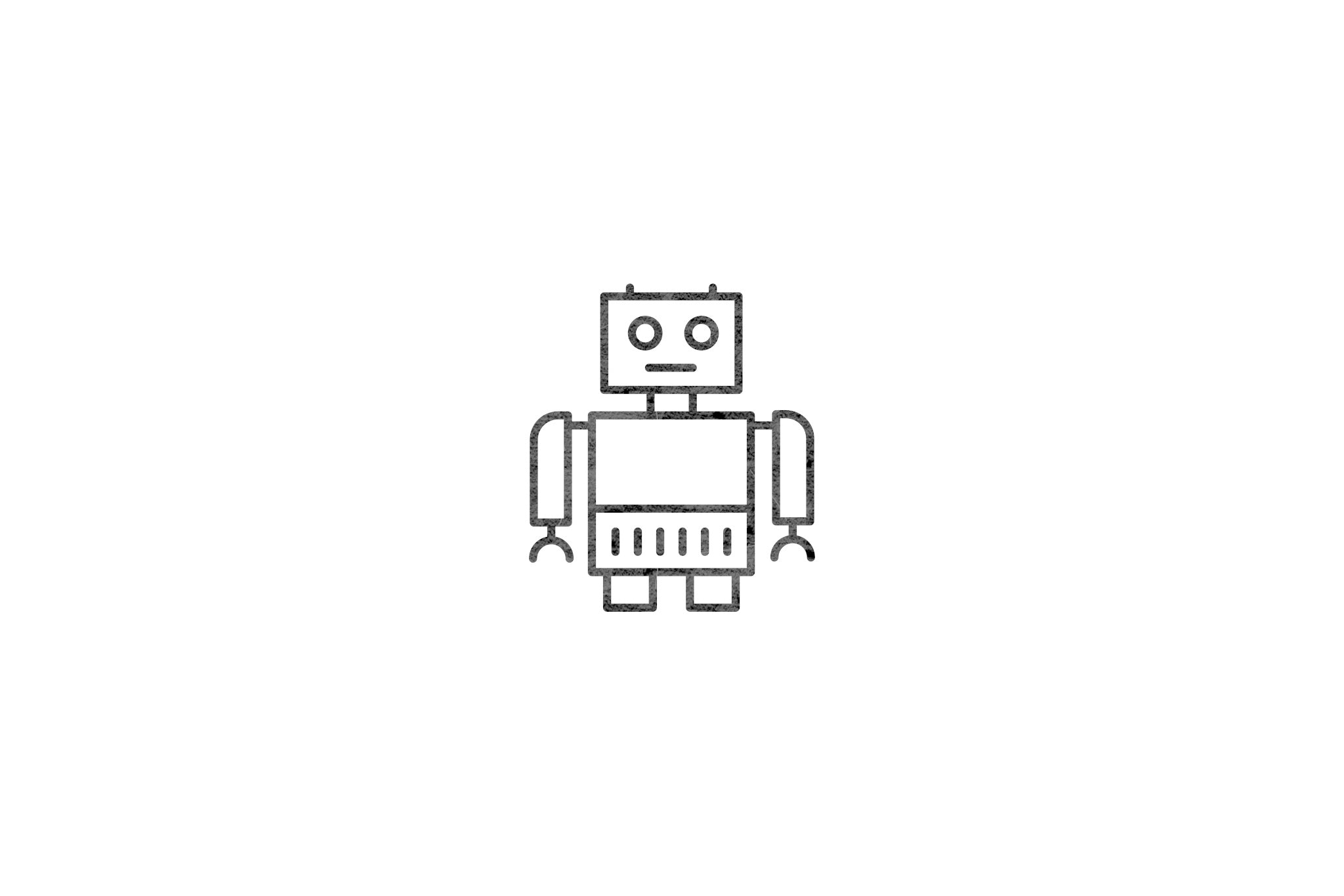 Houten ecologische symbool stempel met symbool van een robot