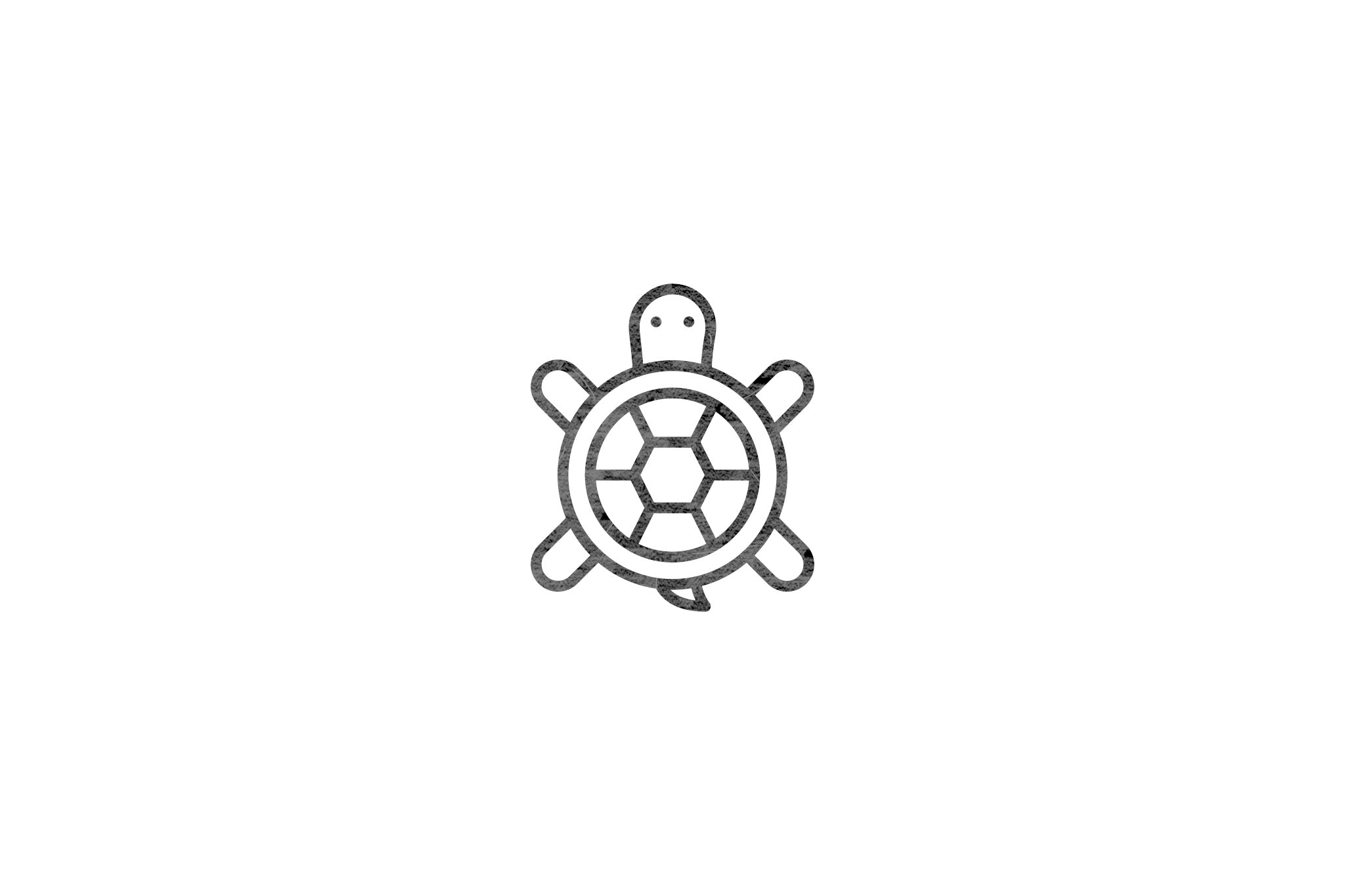 Houten ecologische symbool stempel met symbool van een schildpad