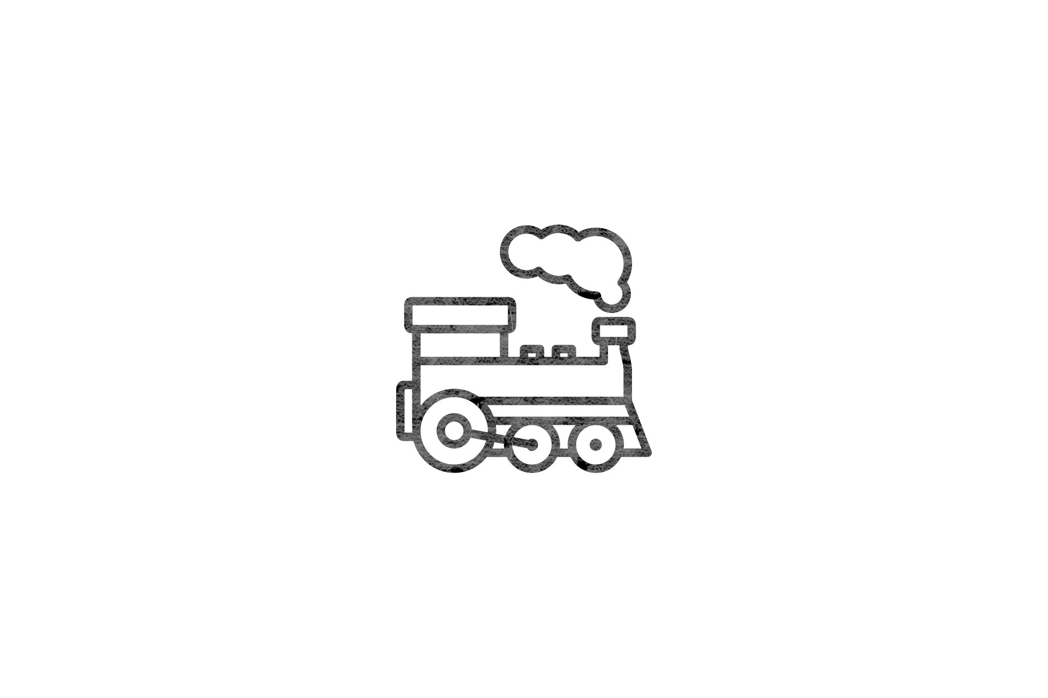 Houten ecologische symbool stempel met symbool van een trein