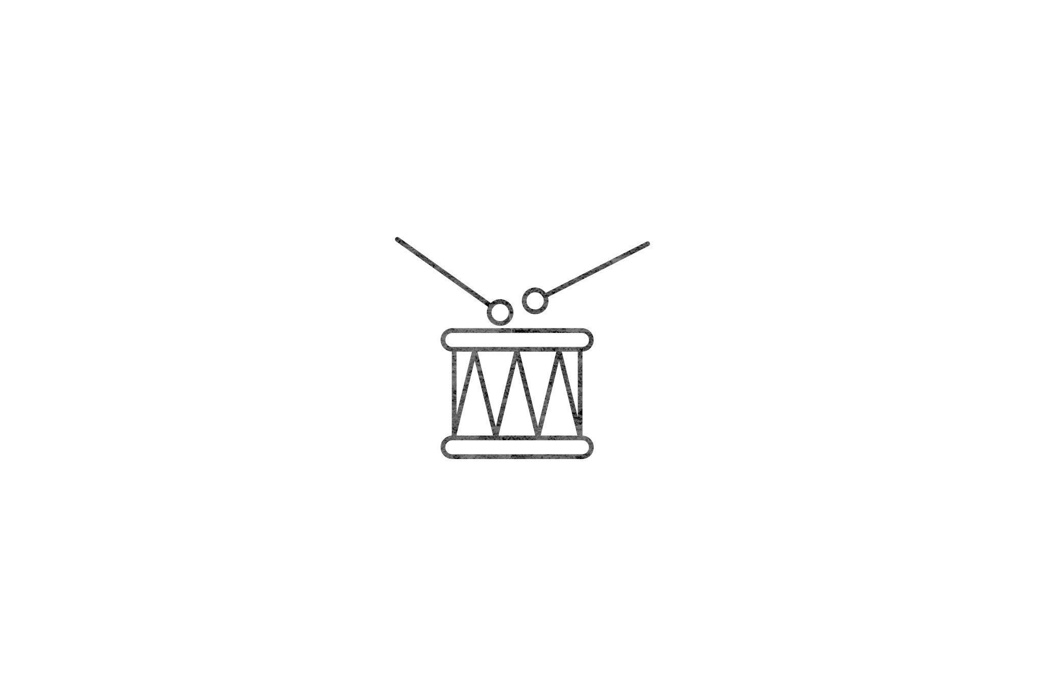 Houten ecologische symbool stempel met symbool van een trommel