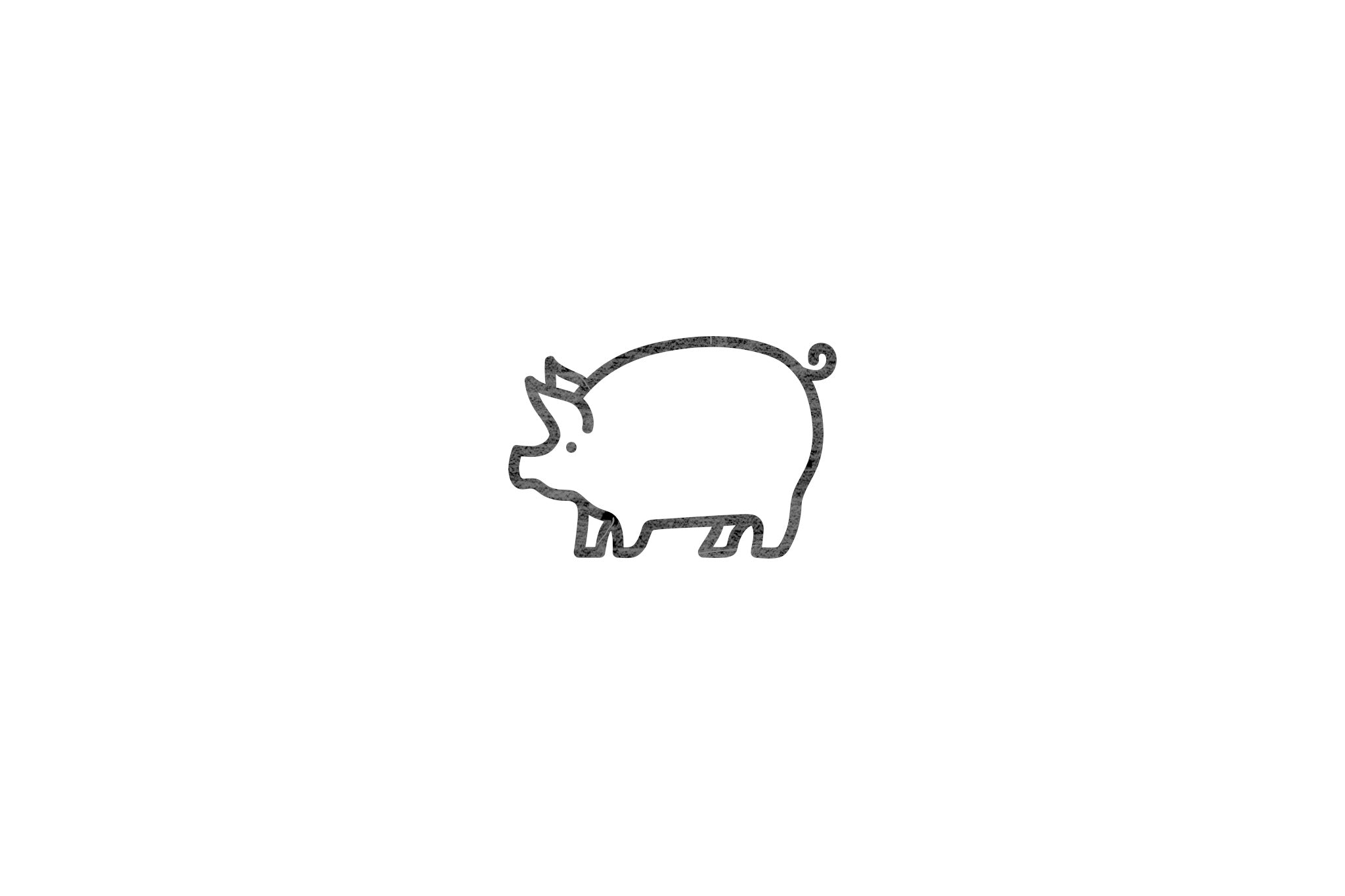 Houten ecologische symbool stempel met symbool van een varken
