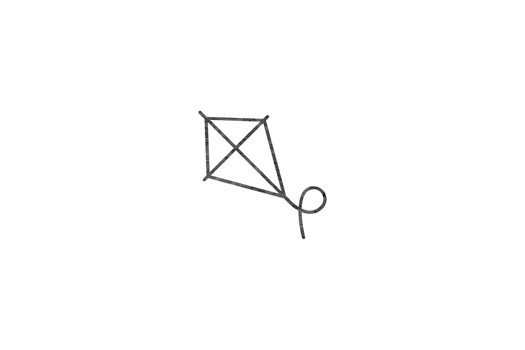 Houten ecologische symbool stempel met symbool van een vlieger