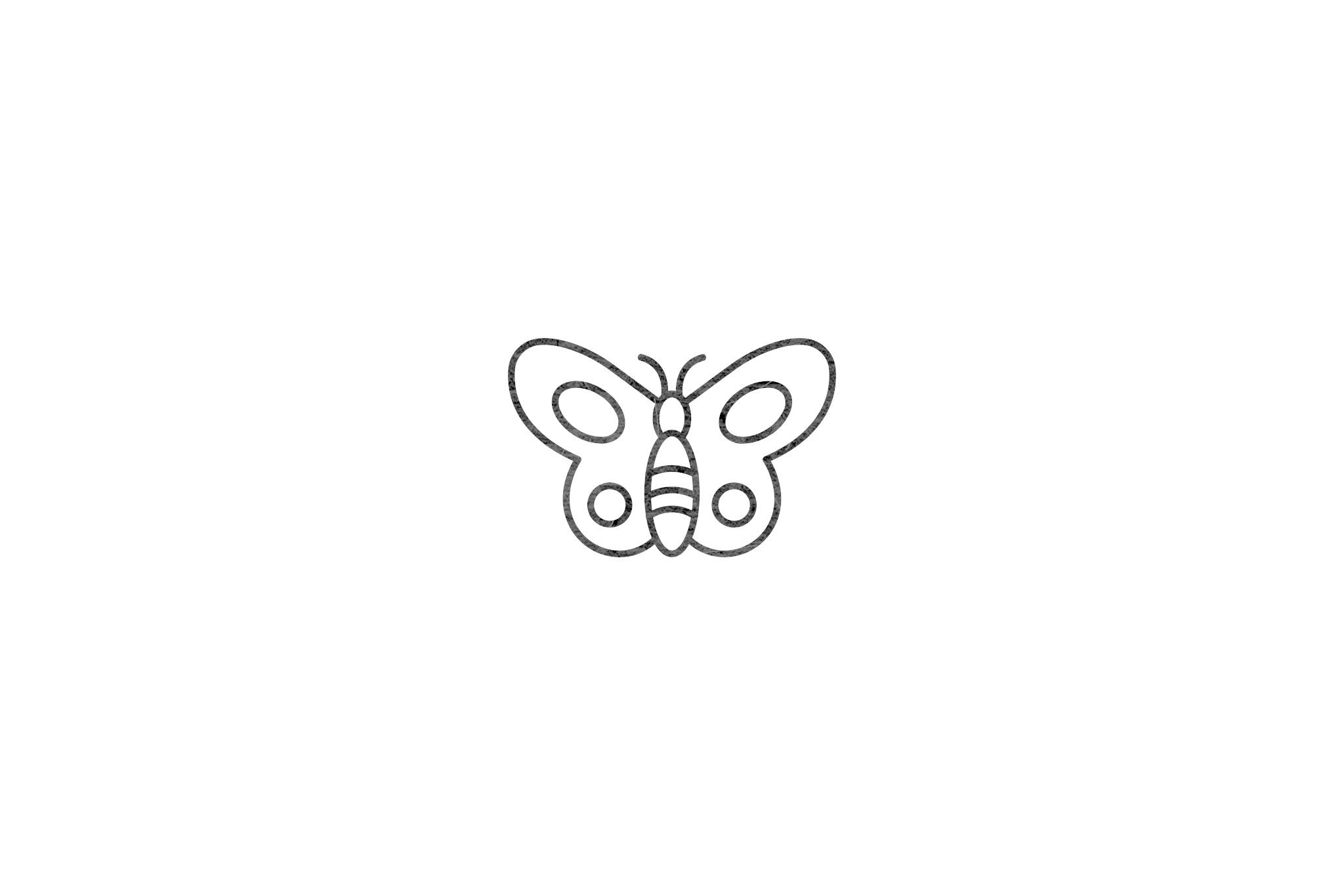 Houten ecologische symbool stempel met symbool van een vlinder