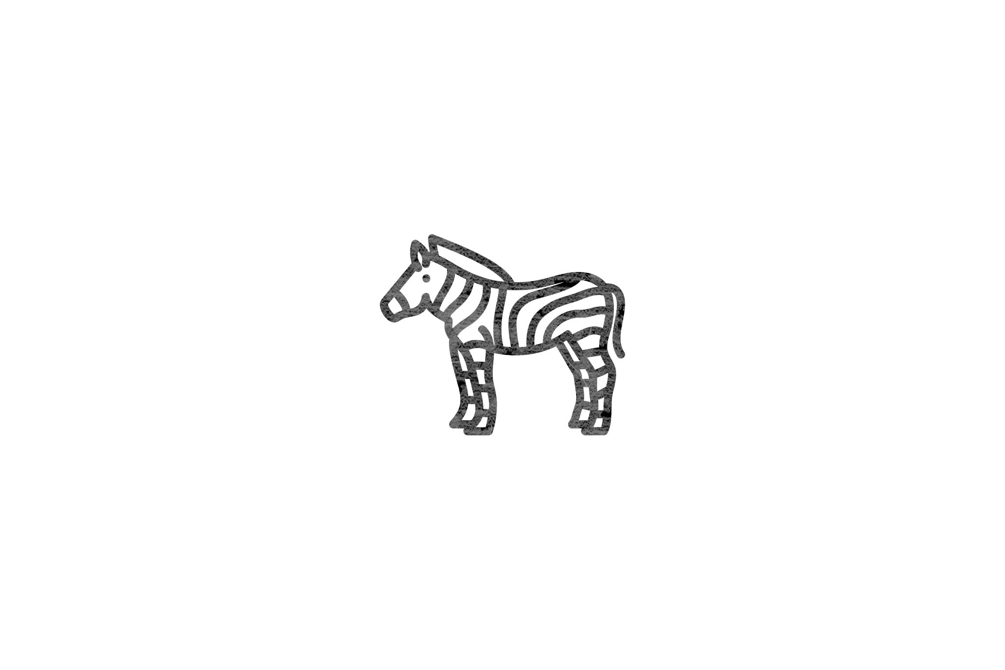 Houten ecologische symbool stempel met symbool van een zebra