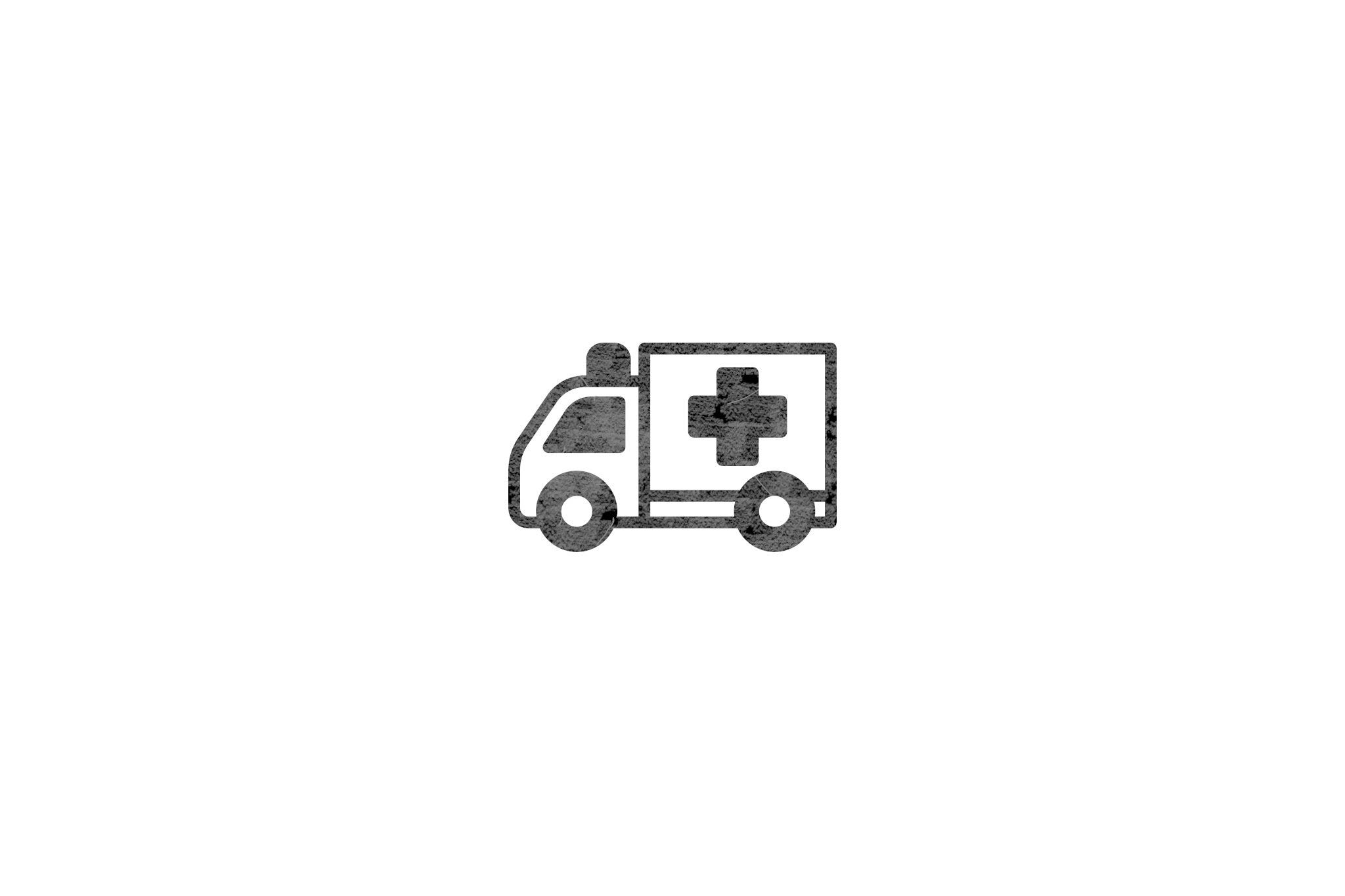 Houten ecologische symbool stempel met symbool van een ziekenwagen